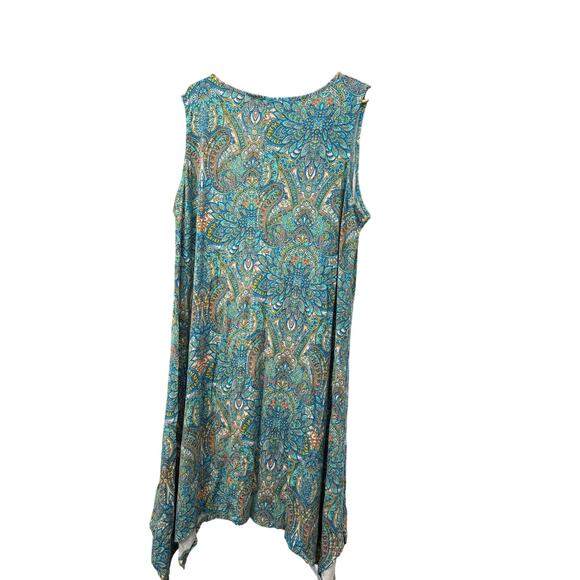 Lucky Brand Sleeveless Teal Paisley Midi Dress Women’s 3X Boho Festival Capsule - Picture 5 of 7